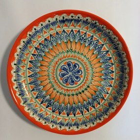 Nagy Üzbég Tányér Narancssárga Mechrob 38cm