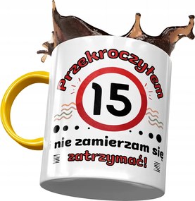 Sárga Bögre Születésnapra 15 15. 15. Ajándék Nyomtatott Fotóval