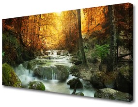 Vászonkép Forest őszi vízesés Természet 140x70 cm