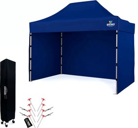 Árusító sátor 2x3 m SZUPER Acél | Felállítás 2 perc alatt - plusz 3 oldalfal - Kék
