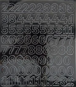 Öntapadós matrica, 2 cm-es, számlap, fekete (LUIN128)