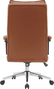 Irodai szék, barna camel ekobőr/króm, KAHIL