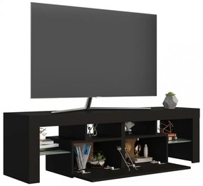 fekete TV-szekrény LED-világítással 140 x 36,5 x 40 cm