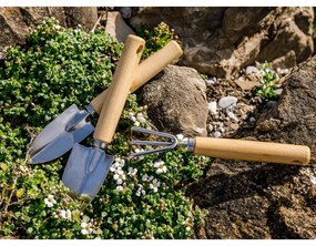 Kerti szerszámok, 3 db-os szett, természetes fa/ezüst, VERDE