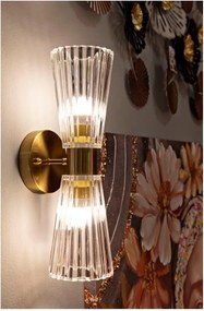 Aranyszínű üveg fali lámpa Prague – Mauro Ferretti