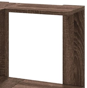 5 szintes barna tölgy szerelt fa sarok könyvespolc 50x50x179 cm