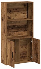 antik fa színű szerelt fa könyvespolc 60x24x120 cm