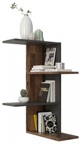 Fmd régi stílusú sötét és matera színű falra szerelhető sarokpolc