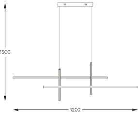 Zuma Line 22008P-BK/GD - LED Csillár zsinóron EDGE LED/42W/230V 3000/4000/6000K