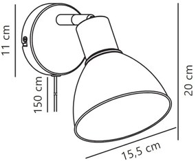 Nordlux - Fali spotlámpa POP 1xE27/18W/230V fehér