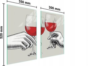 Üveg Konyhai Védőlap 65x52 Bor