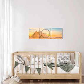 Az egyiptomi piramisok képe (órával) (90x30 cm)
