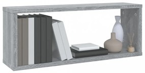 6 db szürke sonoma színű szerelt fa fali kockapolc 60x15x23 cm