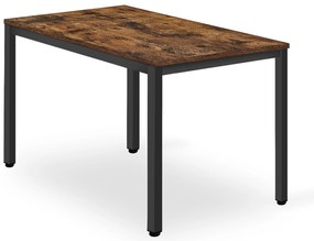 Fekete étkezőasztal rusztikus barna TESSA dekorációval 120x60 cm