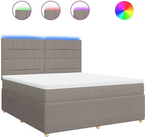 vidaXL tópszínű szövet rugós ágy matraccal 180 x 200 cm