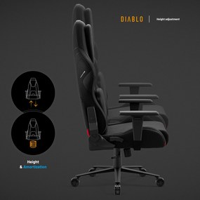 Diablo X.One Prime, Normal Size, Burned Black fekete gamer szék