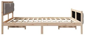 Ágykeret fejtámlával Tópszínű 160 x 200 cm Tömör fenyőfa