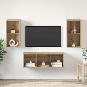 TV szekrény garnitúra kézműves tölgy 37 x 37 x 107 cm Faanyag