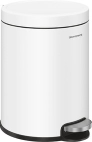 Fürdőszobai kosár 6L Acél Csendes Házikó Pedál Songmics Cloud White