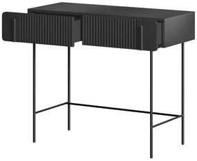 Malmi fésülködőasztal fiókokkal 100 cm - fekete matt / fekete lábak