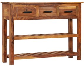 3 fiókos tömör fa tálalóasztal 110 x 30 x 80 cm