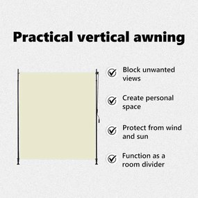 krémszínű kültéri roló 200 x 270 cm