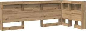 vidaXL Tároló fejtámla polcokkal tárolóval Artisan tölgy 80 cm Faanyag