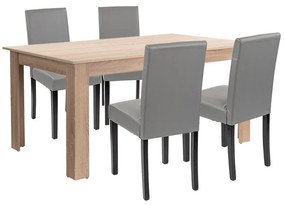Leon 4+1 étkező garnitúra sonoma tölgy-szürke