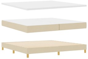 vidaXL Boxspring Ágy Matrac Krem 200x200 cm Szövet