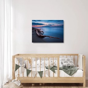 Egy kép a tengerparton naplementekor (üvegen) (70x50 cm)