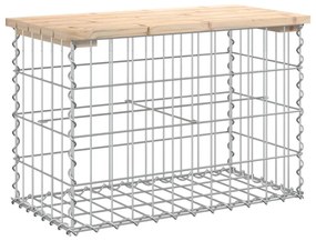 tömör fenyőfa gabion kerti pad 63x31,5x42 cm