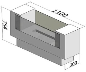 InFire BIO kandalló 110x75 cm 3 kW kétoldalas