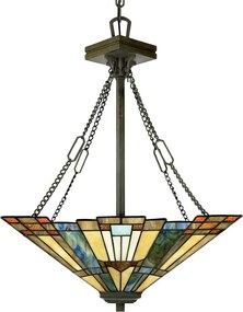 Quoizel klasszikus tiffany függeszték inglenook antik bronz színezett elsqz-inglenook-p-b
