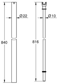 GROHE 48515000 - Rúd zuhanyrendszerhez, fényes króm