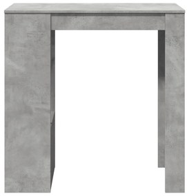 betonszürke szerelt fa tárolórekeszes bárasztal 102x50x103,5 cm