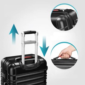 AERO keményfedeles bőröndszett, 4 részes, ABS, fekete Monzana