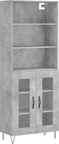 vidaXL betonszürke szerelt fa magasszekrény 69,5 x 34 x 180 cm