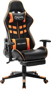 vidaXL fekete és narancssárga műbőr gamer szék lábtámasszal