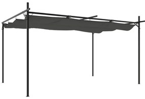 antracitszürke pergola behúzható tetővel 395 x 292 x 230 cm