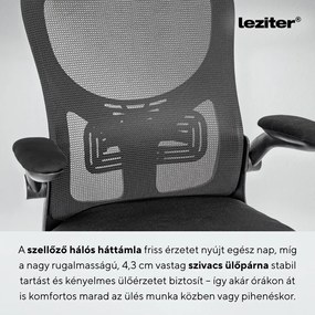 Flexo ergonomikus irodai forgószék deréktámasszal fekete