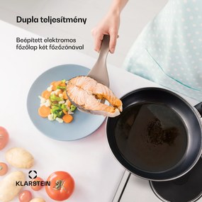 Klarstein Appetito Domino, elektromos főzőlap, 3000 W, 2 főzőlap, 6 teljesítményfokozat, rozsdamentes acél