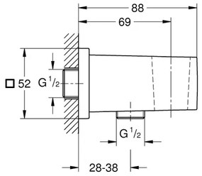 GROHE 26370AL0 - EUPHORIA CUBE falikönyök DN 15, grafit