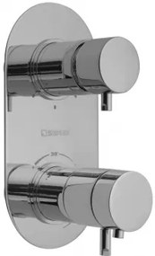 RHAPSODY falbaépíthető termosztátos csaptelep, 3 irányú, króm (5592T)