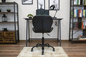 AKCIÓ Fekete irodai szék NOTO ökobőrből II. osztály