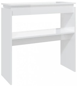 magasfényű fehér forgácslap tálalóasztal 80 x 30 x 80 cm