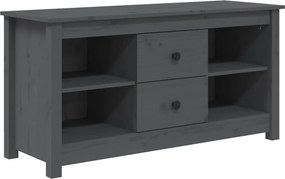 vidaXL szürke tömör fenyőfa TV-szekrény 103 x 36,5 x 52 cm