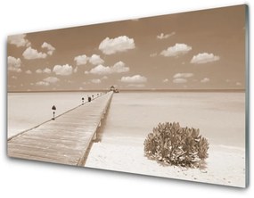 Akril üveg kép Sea Bridge Landscape 100x50 cm 2 fogas