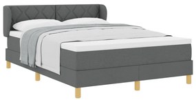 Boxspring Ágy Mattal - Sötétszürke, 160x200 cm Szövet
