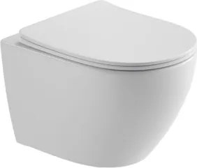 WC soft close ülőkével felakasztható SAT Ergo fehér fényes felülettel hátsó kifolyással SATERG3