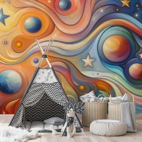 Fotótapéta - Színes festett univerzum (147x102 cm)